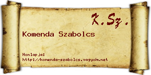 Komenda Szabolcs névjegykártya